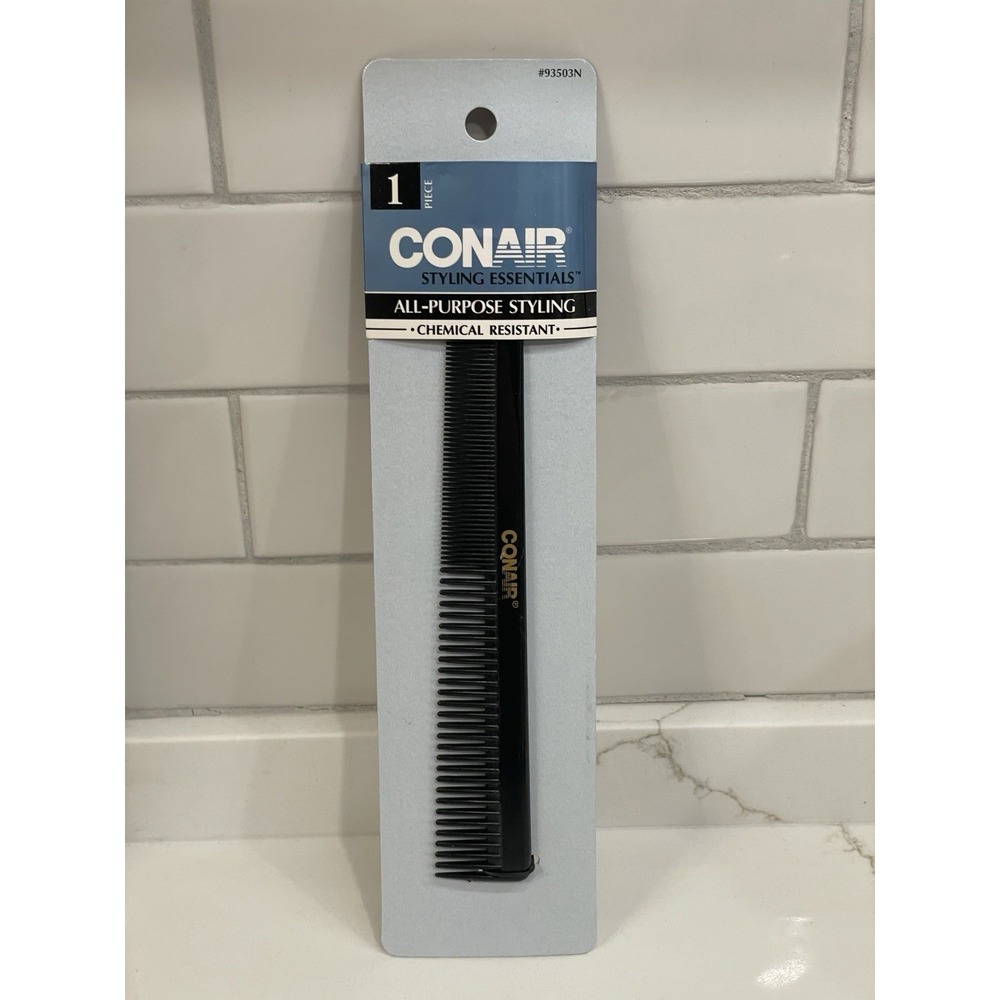 Conair Barber‎ Comb Close Tooth All Purpose Styling Chemical Resistant Black New